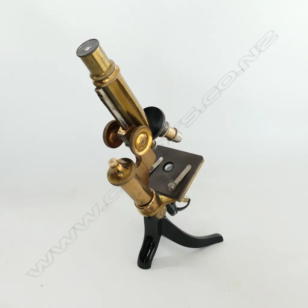 ERNST LEITZ, WETZLER COMPOUND MONOCULAR MICROSCOPE, MAHOG CASE, c.1890-1903, (Cf. Billings Collection pg92, fig172) Image 1++